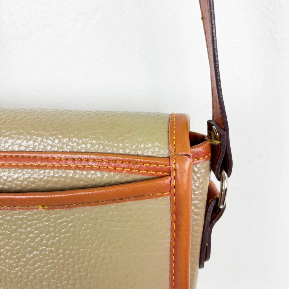Vintage Dooney & Burke Two Tone Leather Satchel Bag - Picture 7 of 12